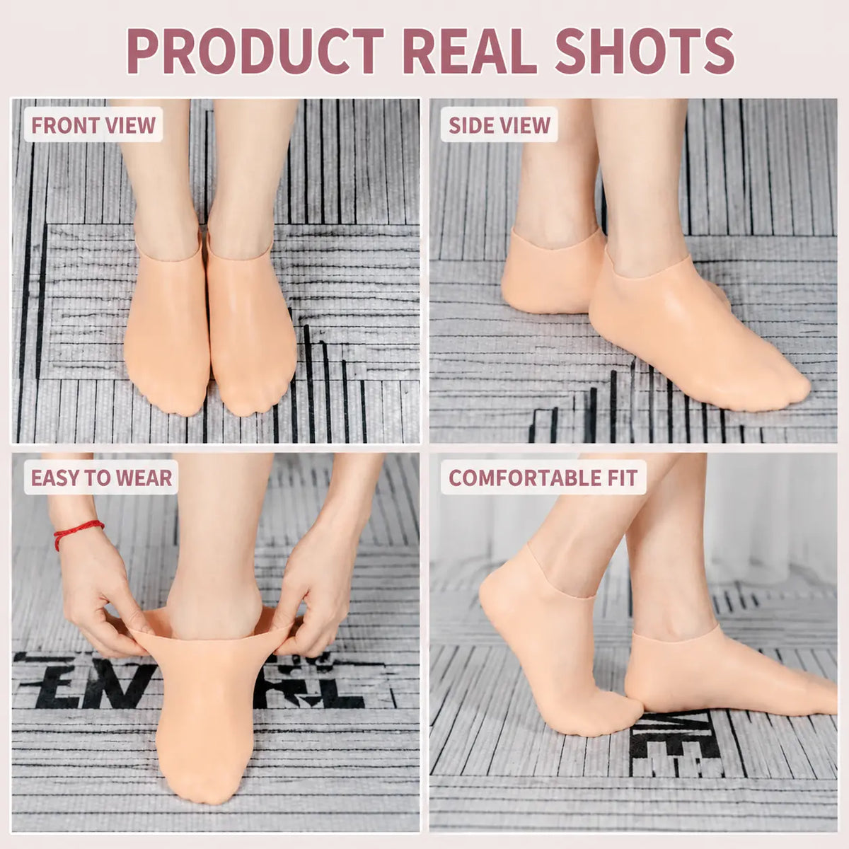 Reusable Silicone Foot Care Socks – Moisturizing Heel Mask Socks for Dry Cracked Feet, Soft Gel Foot Covers, Home Spa Pedicure Treatment