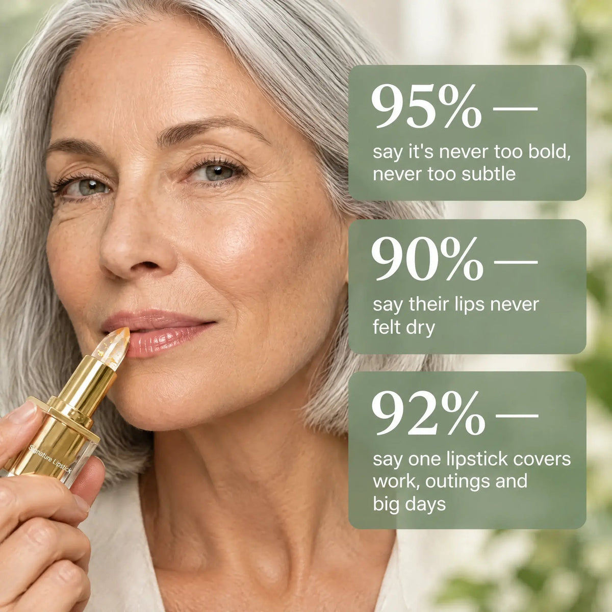 Lipstick designed for mature lips